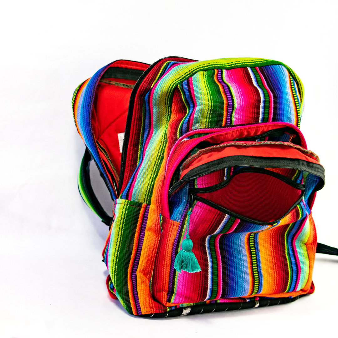 The Sak Woven Rainbow Serape Rattan Backpack Multicolor Bag The Sak backpack Crossbody Boho woven rainbow serape ratan  main image 2