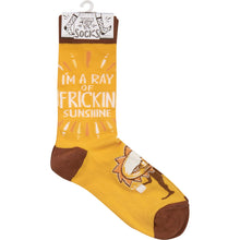 Load image into Gallery viewer, I'm A Ray Of Frickin' Sunshine Socks
