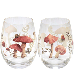 Mushroom Study Wine Glass