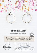Load image into Gallery viewer, Herkimer Diamond Gold Hoop Earrings for Tranquility - GHOP09