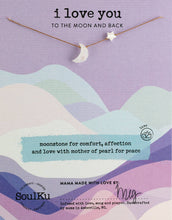 Load image into Gallery viewer, Moonstone I Love You to the Moon & Back Necklace