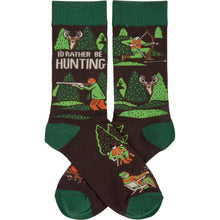Load image into Gallery viewer, I'd Rather Be Hunting Socks
