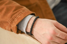 Load image into Gallery viewer, Men's Black Onyx Bracelet for Strong - MBRBO