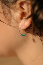 Load image into Gallery viewer, Apatite Gold Hoop Earrings for Anything is Possible - GHOP06