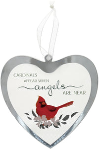Cardinals Appear - 4.75" Mirrored Glass Ornament