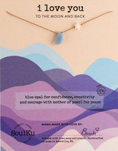 Load image into Gallery viewer, Blue Opal I Love You to the Moon & Back Necklace