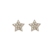 Load image into Gallery viewer, Silver Pave Stone Star Ear Sense Stud Earrings