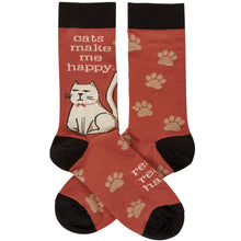 Load image into Gallery viewer, Cats Make Me Happy Socks