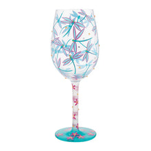 Load image into Gallery viewer, Dance of the Dragonflies Hand Painted Wine Glass