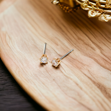 Load image into Gallery viewer, 3mm Cubic Zirconia Ear Sense Stud Earrings