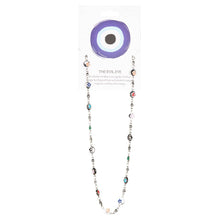 Load image into Gallery viewer, MOON & STARS EVIL EYE MULTI COLORED ADJUSTABLE NECKLACE