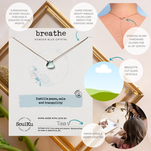 Load image into Gallery viewer, Powder Blue Soul Shine Necklace to Breathe - SS13