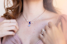 Load image into Gallery viewer, Lapis I Love You to the Moon & Back Necklace