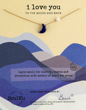 Load image into Gallery viewer, Lapis I Love You to the Moon & Back Necklace