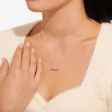 Load image into Gallery viewer, Aura Rhodochrosite Bar Necklace in Silver Plating