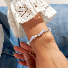 Load image into Gallery viewer, Manifestones Blue Agate Bracelet In Gold-Tone Plating $29.00