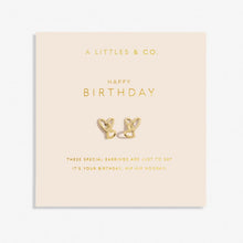 Load image into Gallery viewer, Forever Yours 'Happy Birthday' Earrings In Gold-Tone Platin