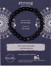 Load image into Gallery viewer, Men's Black Onyx Bracelet for Strong - MBRBO