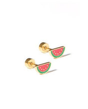 Load image into Gallery viewer, Screwback Stud Earrings - Watermelon