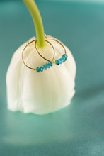 Load image into Gallery viewer, Apatite Gold Hoop Earrings for Anything is Possible - GHOP06