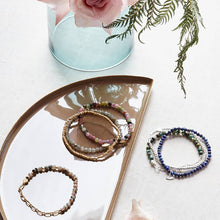 Load image into Gallery viewer, Mini Stone w/Chain Stacking Bracelet - Amazonite/Gold