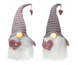17" Plush Valentine Gnome w/LED Nose