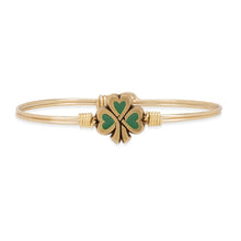 Load image into Gallery viewer, Lucky Shamrock Bangle Bracelet