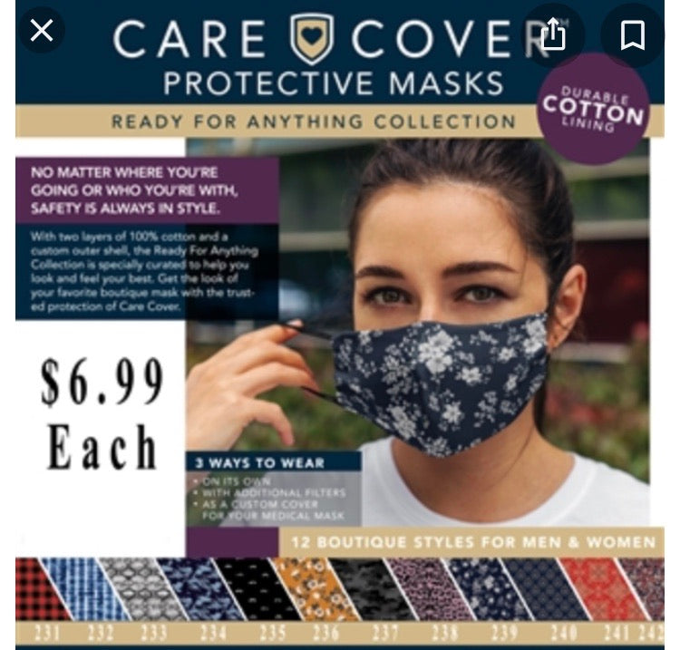 Care Cover Protective Mask with adjustable ear straps – Amy's