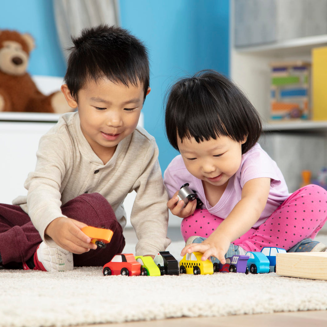 Wooden Cars Set - 9 Pieces