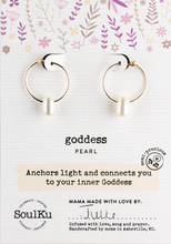 Load image into Gallery viewer, Pearl Gold Hoop Earrings for Goddess GHOP11