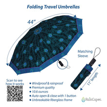 Load image into Gallery viewer, Peacock Folding Travel Umbrella