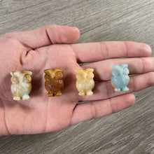 Load image into Gallery viewer, Gemstone Owl Figurine – Small Crystal Owl Decor