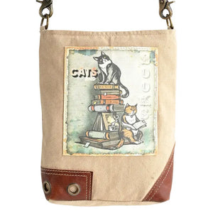 Cats and Books  Crossbody Bag