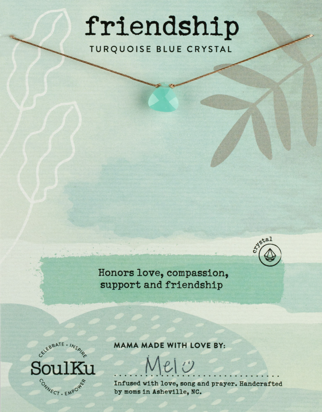 Turquoise Crystal Soul Shine Necklace for Friendship- SHNE09