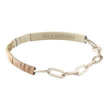 Load image into Gallery viewer, Good Karma Ombre w/Chain Bracelet - Joy&amp;Kindness Ivory/Silvr