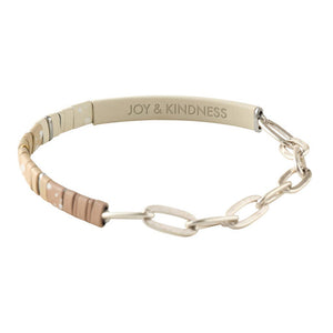 Good Karma Ombre w/Chain Bracelet - Joy&Kindness Ivory/Silvr