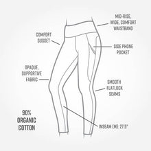 Load image into Gallery viewer, Organic Cotton Blackout Ankle Leggings
