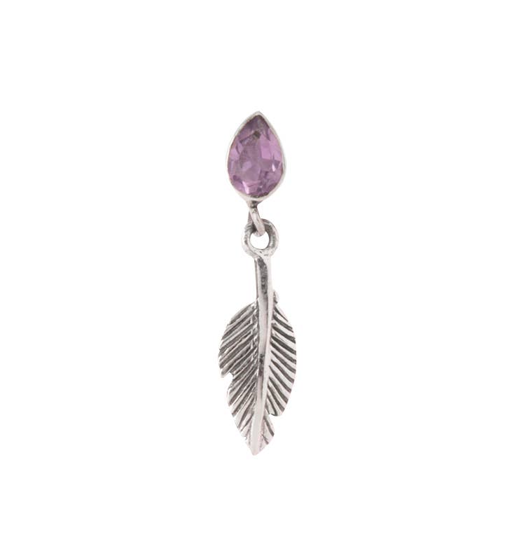 Tear Drop With Leaf Amethyst
