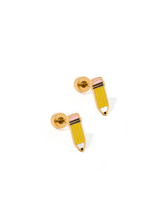 Screwback Stud Earrings - Pencil