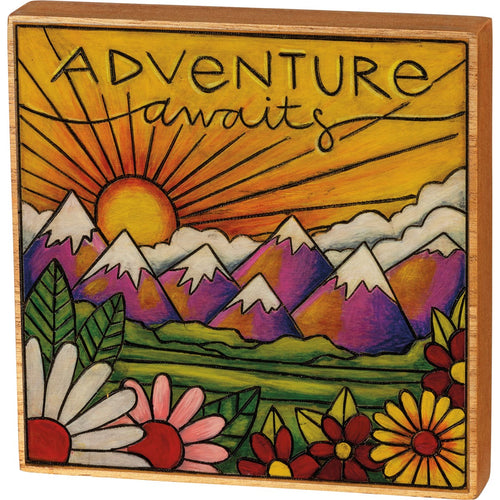 Adventure Awaits Sun Block Sign