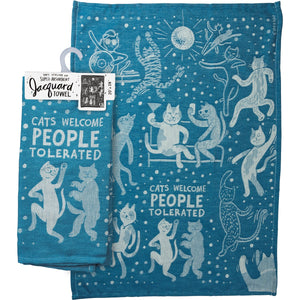 Cats Welcome People Tolerated Kitchen Towel