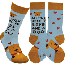 Load image into Gallery viewer, Need Is Love And A Dog Socks