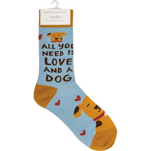 Load image into Gallery viewer, Need Is Love And A Dog Socks