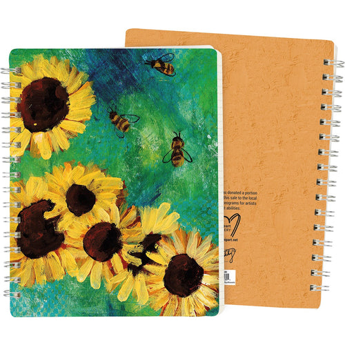 Sunflowers & Bees Spiral Notebook