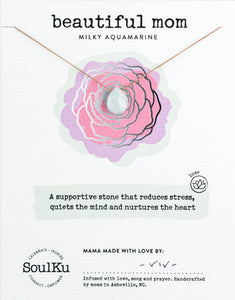 Milky Aquamarine Luxe Necklace for Beautiful Mom - OLOVE22
