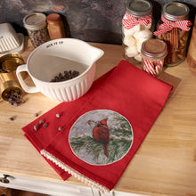 Load image into Gallery viewer, Winter Cardinal Kitchen Towel