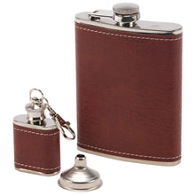 Load image into Gallery viewer, Brown Pebbled Flask Set