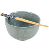 Ribbed Blue Ramen Bowl Set