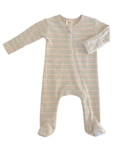 Load image into Gallery viewer, Multi Stripe / Organic 2-Way Zip Footie