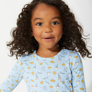 Milk and Cookies Blue Bamboo Two-Piece Set